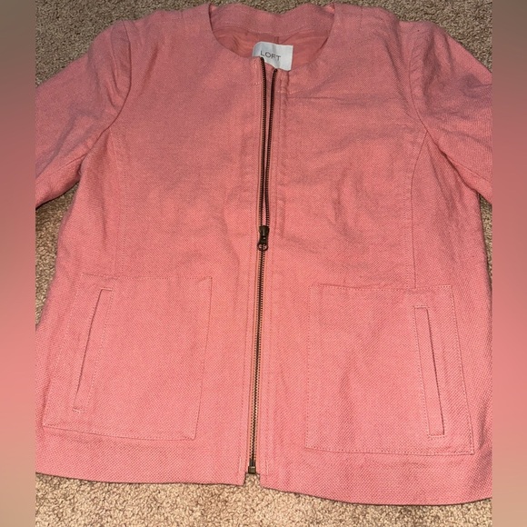 LOFT • Linen/Cotton Blend Zip Up Blazer - Picture 8 of 9